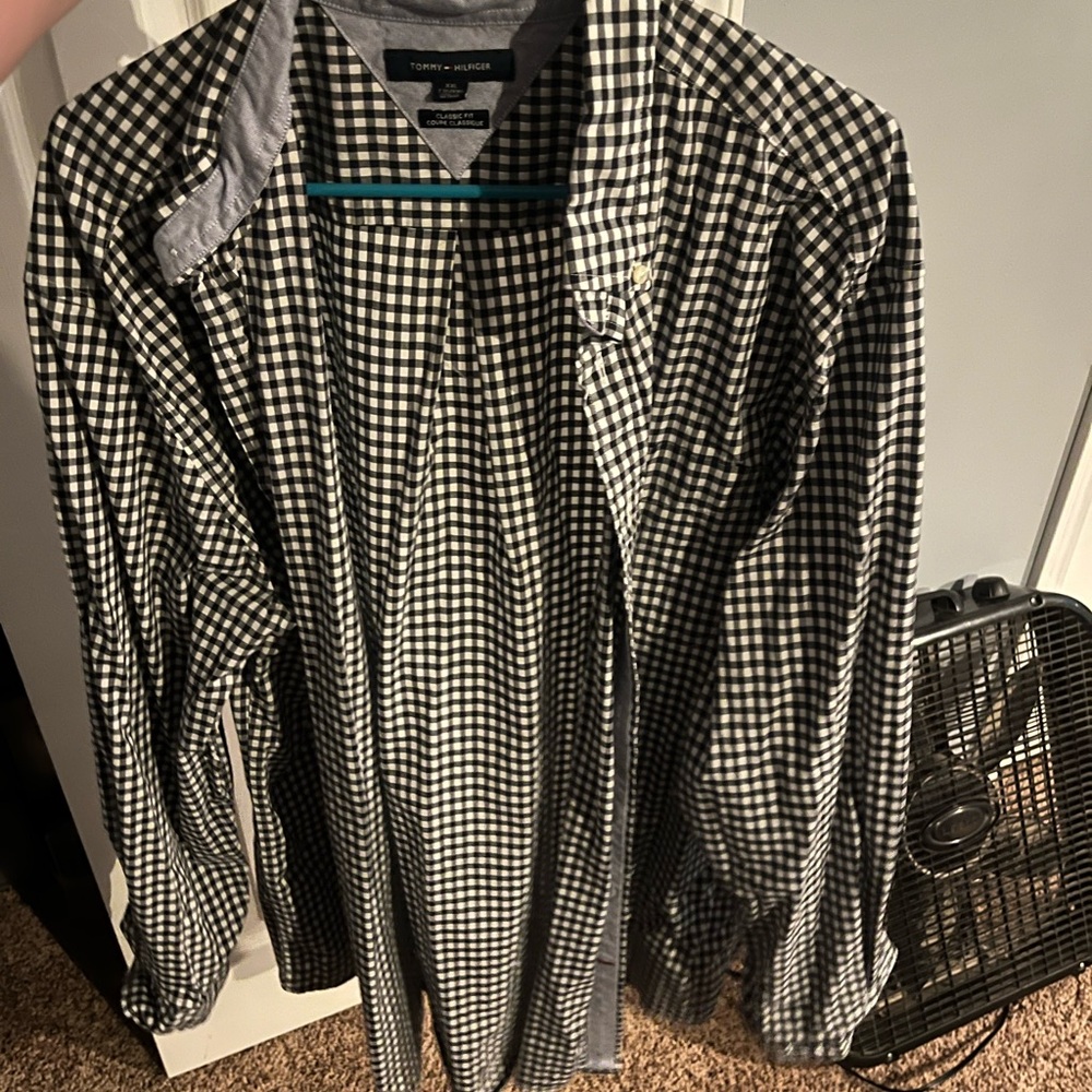 Tommy Hilfiger Navy and White Gingham Shirt